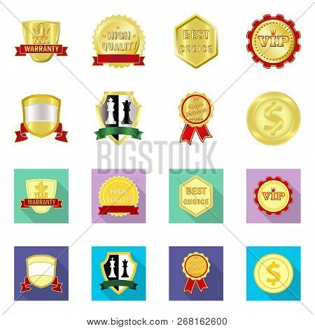 Vector Design Of Emblem And Badge Logo. Set Of Emblem And Sticker Stock Vector Illustration.