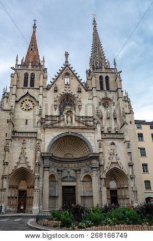 Lyon, France - July 19, 2018: The Church Of Saint-nizier Is A Church In The Presqu Ile District Of L