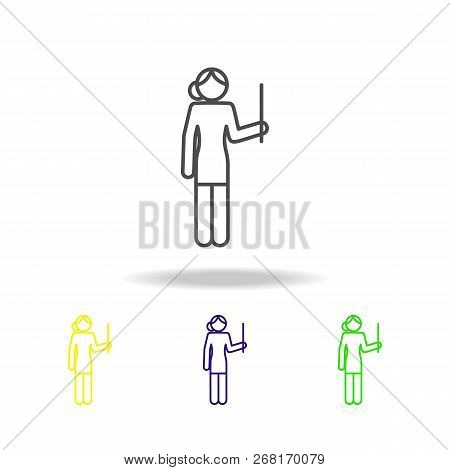 Teacher Multicolored Icons. Education Symbol Sign Pictogram Can Be Used For Web, Logo, Mobile App, U