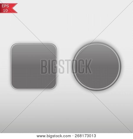Blank Grey Web Buttons For Website Or App. Vector Eps10.