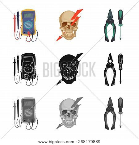 Isolated Object Of Electricity And Electric Symbol. Set Of Electricity And Energy Vector Icon For St