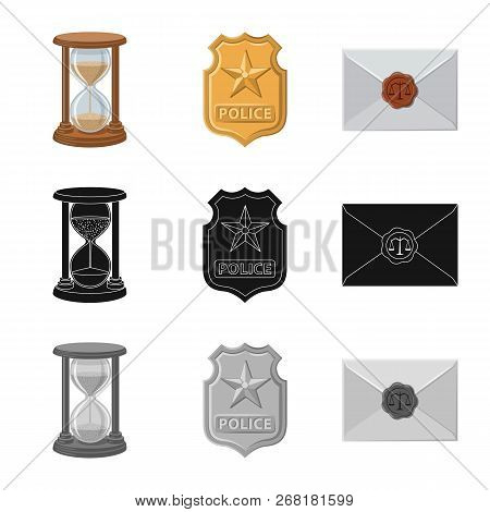Vector Illustration Of Law And Lawyer Logo. Collection Of Law And Justice Vector Icon For Stock.
