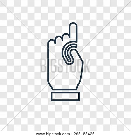 Foam Finger Concept Vector Linear Icon Isolated On Transparent Background, Foam Finger Concept Trans