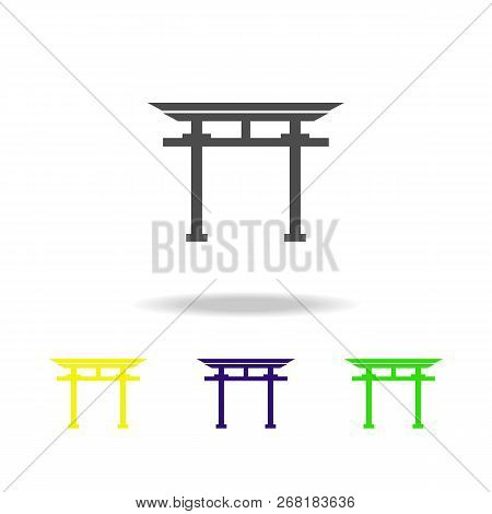 Shinto Torii Sign Multicolored Icon. Detailed Shinto Torii Icon Can Be Used For Web, Logo, Mobile Ap
