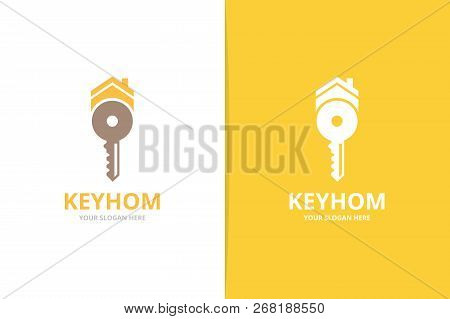 Vector Key And Real Estate Logo Combination. Lock And House Symbol Or Icon. Unique House And Rent Lo