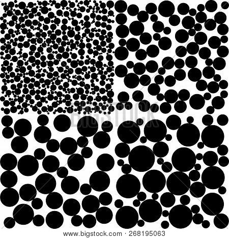 Seamless Geometric Pattern With Circles. Simple Background With Black And White Shapes
