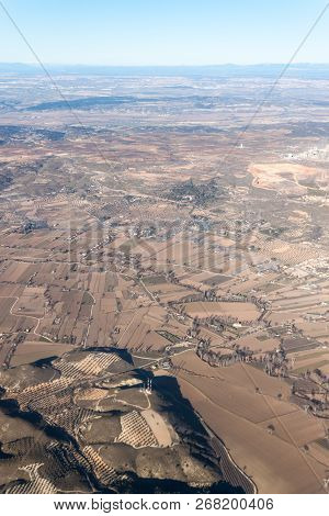 Aerial View Of A Landscape Near Morata De Tajuna Town, Spain
