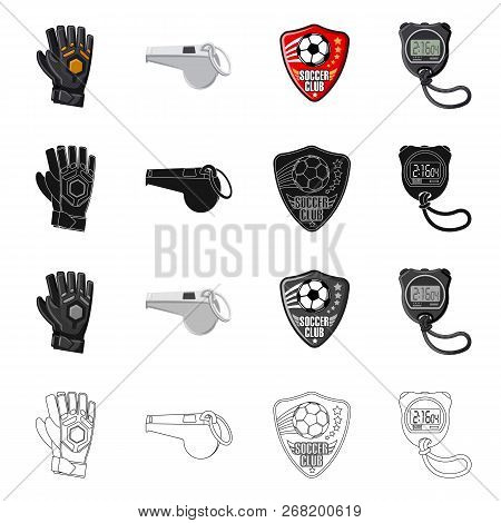 Vector Design Of Soccer And Gear Logo. Collection Of Soccer And Tournament Stock Symbol For Web.