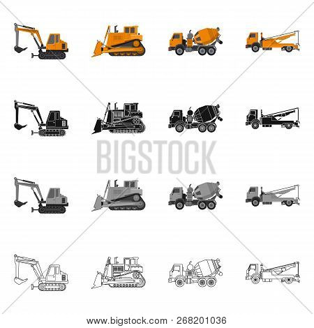 Vector Design Of Build And Construction Icon. Set Of Build And Machinery Stock Vector Illustration.