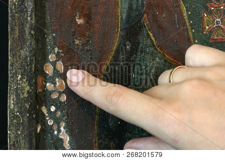 Restoration: Close Up. Conservation Of Paintings. Conservation Of Sculptures