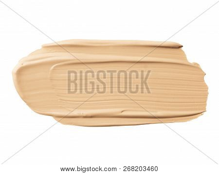 Close Up Foundation Color Sample On White Background