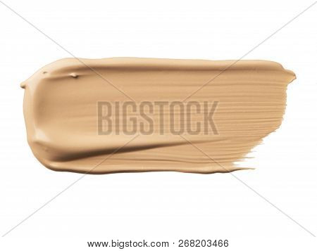 Close Up Foundation Color Sample On White Background