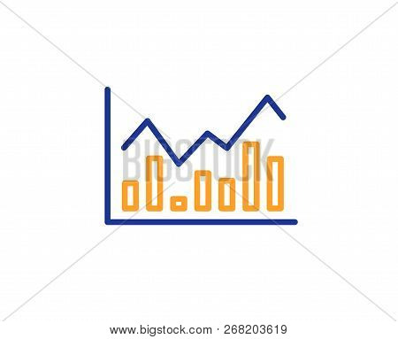 Financial Chart Line Icon. Economic Graph Sign. Stock Exchange Symbol. Business Investment. Colorful