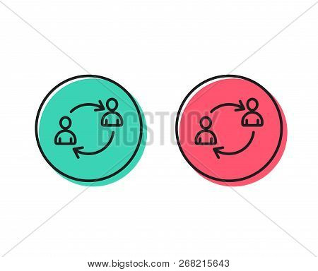 Teamwork Line Icon. User Communication Or Human Resources. Profile Avatar Sign. Person Silhouette Sy