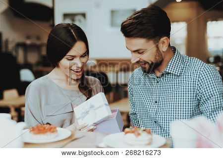 Happy Lovers Spend Tme Together. Care For Beautiful Girl. Lifestyle And Romantic Time. Springtime Wi