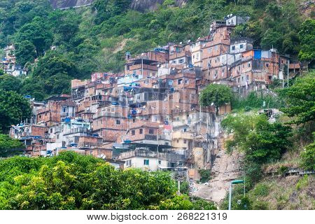 Favela Rocinha In Rio De Janeiro, Brazil.
