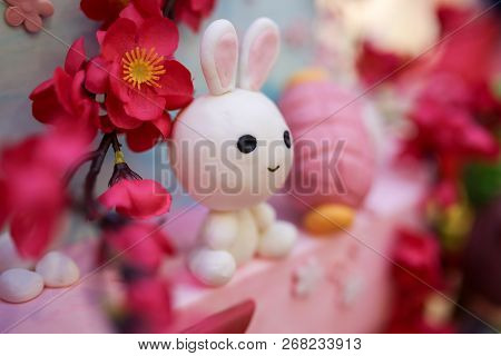 Rabbit Bunny Decoration For Cake Or Pastry Tart