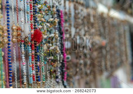Luxury Bijouterie Background For Sale At An Asian Bazaar.