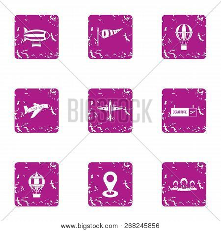 Redeployment Icons Set. Grunge Set Of 9 Redeployment Vector Icons For Web Isolated On White Backgrou