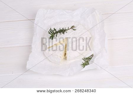 Camembert On A White Background. Camembert Cheese