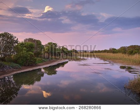 Shot Of The Natural Reserve Park At Granelli Seaside Place. The Shot Is Taken At Sunset In A Summer 