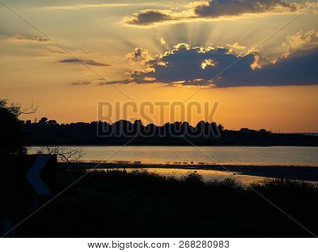 Shot Of The Natural Reserve Park At Granelli Seaside Place. The Shot Is Taken At Sunset In A Summer 