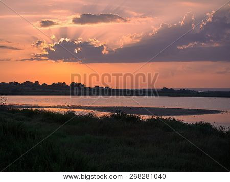 Shot Of The Natural Reserve Park At Granelli Seaside Place. The Shot Is Taken At Sunset In A Summer 