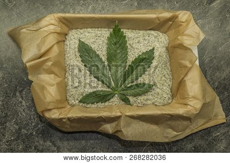 Cooking Of Marijuana Poppy Seed Cake With Chocolate And Pink Fruit Glaze