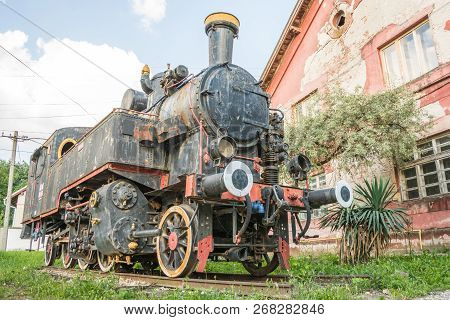 Old Yugoslavian Locomotive Near Old Railroad Station In City Of Vrsac Serbia East Europe