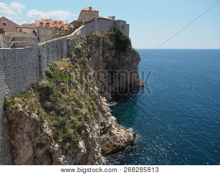 View of the Old Town of Dubrovnik, with its majestic city walls and the famous Kings Landing Lovrije