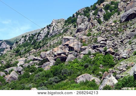 Photo Of Nature - Cute Petrous Mountain Cliff With Blue Sky