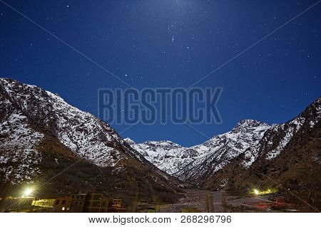 Night At Imlil Town Atlas Mountains Morocco