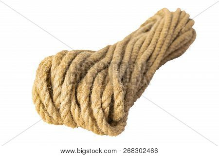 Jute Rope Skein Isolate On A White Background