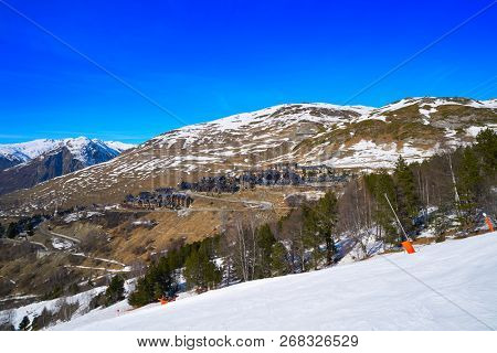 Ski resort on the Aran valley of pyrenees located at the Baqueira village and the Plains of Beret in Lerida Catalonia