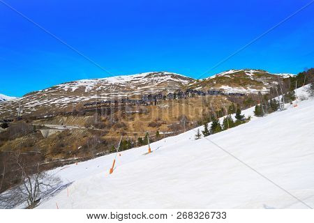Ski resort on the Aran valley of pyrenees located at the Baqueira village and the Plains of Beret in Lerida Catalonia