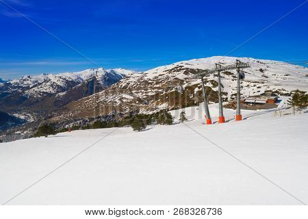Ski resort on the Aran valley of pyrenees located at the Baqueira village and the Plains of Beret in Lerida Catalonia