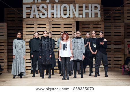ZAGREB, CROATIA - OCTOBER 27, 2018: Famous Croatian designer Marina Obradovic also known as Marina Design at the 'Fashion.hr' fashion show