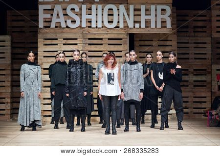 ZAGREB, CROATIA - OCTOBER 27, 2018: Famous Croatian designer Marina Obradovic also known as Marina Design at the 'Fashion.hr' fashion show