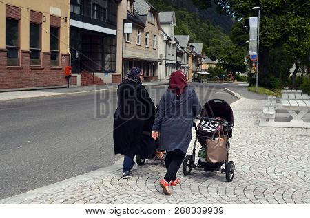 New Norvegian citizens.Destruction of European identity.June 22,2018. Rjukan,Norway