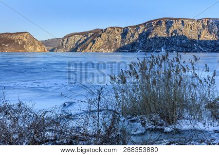 Winter Landscape In The Danube Gorges, Romania