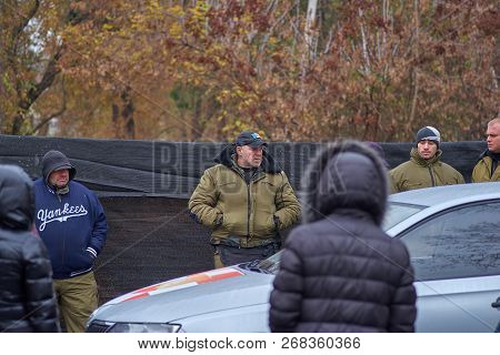 Chisinau, Moldova, Novembe 12, 2018, N. Dimo Street 7 2, Private Security Blocked Access To Illegal 