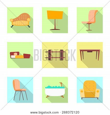 Isolated Object Of Furniture And Apartment Icon. Collection Of Furniture And Home Vector Icon For St