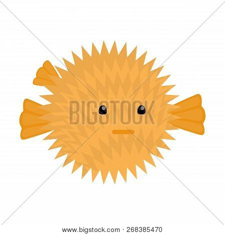 Cute Pufferfish Creature From The Sea Or Ocean.