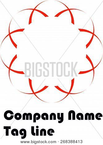 Flower Logo Design And Vactor Red Color, Middle Of The Flower Is White Circle