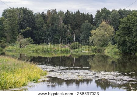 The River Naab On A Sunny Day In Spring, Next To Schwandorf In Bavaria