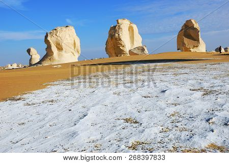 Beautiful Landscape In Western White Desert, Sahara. Egypt