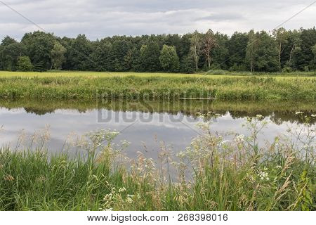 The River Naab On A Sunny Day In Spring, Next To Schwandorf In Bavaria