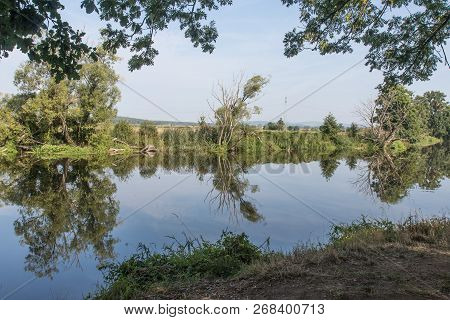 The River Naab Next To Schwandorf In Bavaria In Summer