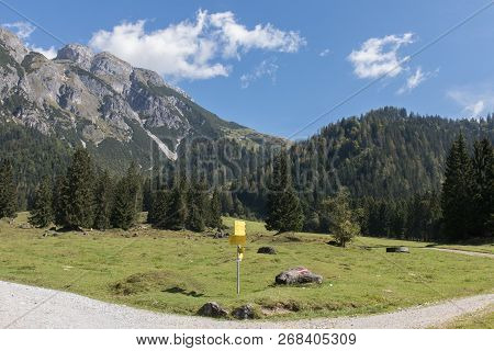 Beautiful Mountain Landscape With Lake Next To Werfenweng In The Salzburger Land