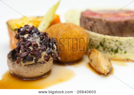 Plato de alta cocina, close-up